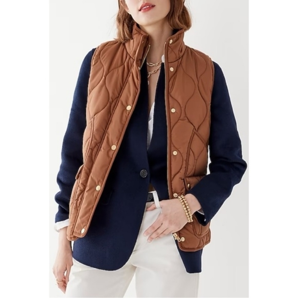 ✨ J.Crew Signature Puffer Vest Recycled Primaloft Brown XS